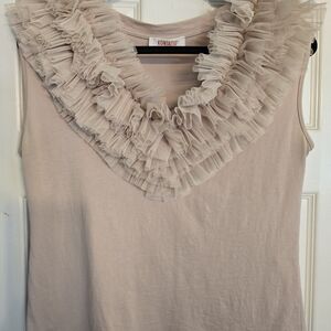 Women's Ruffled Cream Blouse